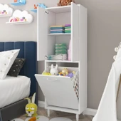 Smart Home Semin Kirli Sepetli 3 Kapaklı  Çok Amaçlı Dolap - Beyaz - 2