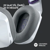 Logitech G G733 LIGHTSPEED RGB Kablosuz 7.1 Surround Ses Oyuncu Kulaklığı - Beyaz - 3