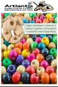 Renkli Ahşap Boncuk 12mm 150 li 1 Paket Renkli Ahşap Boyalı Yuvarlak Doğal Boncuklar Saç Takı Tasarım Ektinlik Kreş Okul - 3
