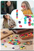 Renkli Ahşap Boncuk 12mm 150 li 1 Paket Renkli Ahşap Boyalı Yuvarlak Doğal Boncuklar Saç Takı Tasarım Ektinlik Kreş Okul - 2