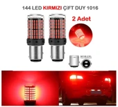 2 Adet 144 Led Kırmızı Renk 1016 Çift Duy Stop Ampulü thumbnail 1