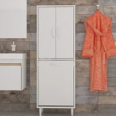Smart Home Semin Kirli Sepetli 3 Kapaklı  Çok Amaçlı Dolap - Beyaz - 1