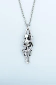 Sarılan İskelet Gümüş Kaplama Düz Zincir Kolye thumbnail 1