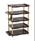 Omnipazar SY-5138 Plastik Smartline İkili Ayakkabılık 5 Katlı Kahverengi - 1