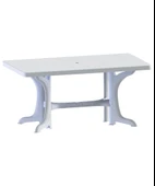 Omnipazar SY-2585 Beyaz Plastik Dikdörtgen Kapalı Masa 90x150 cm - 1