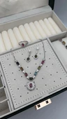 925 ayar gümüş turmalin taşlı set - 2