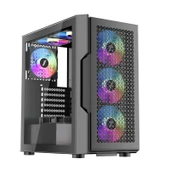 1ST PLAYER TRILOBITE T7 SİYAH 650W 80+ ARGB 4X12CM FAN TEMPERLİ CAM MESH USB 3.0 ATX KASA - 1