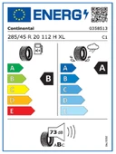 Contınental 285/45R20 112H XL FR PremiumContact 6  Oto Yaz Lastiği (Üretim Yılı: 2022) thumbnail 2