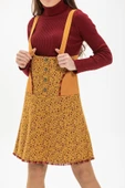 Salopet Pazen Kısa Sonbahar ve Kışlık Etek Çıtır Desen Hardal Hrd - 3