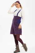 Salopet Pazen Kısa Sonbahar ve Kışlık Etek Çıtır Desen Mor Mor - 5