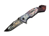 4 23 5 İlkyardım Kurtarma / Kamp Çakı 20cm - Yarı Otomatik, Cam Kırma Ve İp Kesme Aparatlı - 1