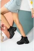 Muggo TİNA Garantili Kadın Kalın Tabanlı Bağcıklı Sneakers Spor Bot - 1