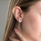 Vaoov 925 Ayar Gümüş Taşlı Kelebek Küpe thumbnail 4