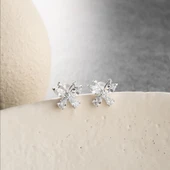 Vaoov 925 Ayar Gümüş Taşlı Kelebek Küpe thumbnail 3