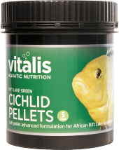 Vitalis - Rift Lake Cichlid Pellets Green 300 gr Small 1.5 mm Bitkisel Çiklet Yemi - 1