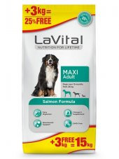 LaVital Somonlu Büyük Irk Yetişkin Köpek Maması 12+3 Kg - 1