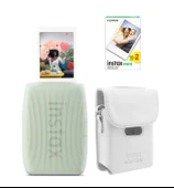 Fujifilm Instax mini Link 3 Yeşil Akıllı Telefon Yazıcısı Beyaz Çanta ve 20'li Mini Film - 1