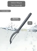 Meyve Soyacağı Paslanmaz Sebze Soyacağı Yan Soyacak Çelik Siyah 17 cm - 1