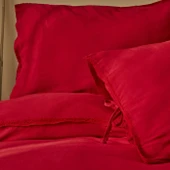 Karaca Home Lucy %100 Pamuk Çift Kişilik Kopanaklı Nevresim Takımı Kırmızı - 2