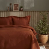 Karaca Home Mocha Çift Kişilik Yatak Örtüsü Terracotta - 1