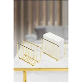 Dikey Gold Dekoratif-ayaklı Peçetelik-sunumluk 1.ci Kalite cep sunum peçetelik - 1