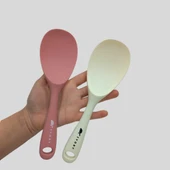 silikon yanmaz yapışmaz kaşık seti 2'li beyaz-tozpembe - 1