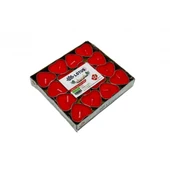 Tealight mum 32'li kırmızı renk kalp şekilli mum - 1