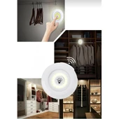 3'Lü Yuvarlak Pilli led spot lamba uzaktan kumandalı - 1