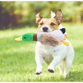 Sesli Ördek Şekilli Peluş Köpek Oyuncağı - 1