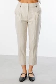 Kadın Çizgili Dar Paça Bilek Boy Pantolon Ekol thumbnail 2