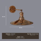 Rustica Eskitme Bakır Aplik - 3