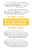 20 Adet Ayakkabı Kutusu (10 10 ) 10 Adet Erkek 10 Adet Kadın Ayakkabı Saklama Kutusu Düzenleyici thumbnail 1