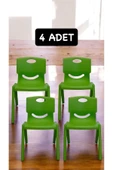4 Adet Yeşil Çocuk Sandalyesi - Kreş Ve Anaokulu Sandalyesi - 2