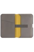Standlı Magnetic Lyden DS Vegan Deri Kartlık Kimlik/Ehliyet/Kredi Kartı Taşıyıcı Cüzdan RFID Koruma  Flint Grey - 3