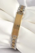 316L Çelik Gold Gümüş Renk Zincir Künye Model Erkek Bileklik - TJ-EB3724 - 1