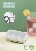 Mini Buz Kalıbı Silikon Buzluk 6 Bölmeli Kare Desenli Buz Küpü Yeşil BPA Free - 1