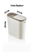 Click Krem 10 Lt Çöp Kovası , Mutfak, Banyo, Tuvalet Çöp Kutusu Tuvalet Kağıdı Hazneli - 4