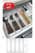 Bade 6'Lı Modüler Set 4+2 Kaşıklık Çekmece içi Düzenleyici Çatal Kaşık Düzenleme Organizeri - 1