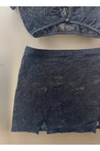 my cherie Yırtmaçlı Etek Düğmeli Büstiyer 2 Parça Takım - 5