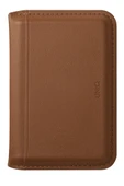 Standlı Magnetic Lyden DS Vegan Deri Kartlık Kimlik/Ehliyet/Kredi Kartı Taşıyıcı Cüzdan RFID Koruma  Caramel - 1