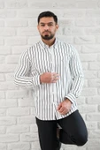 Paul Martin İnce Çizgili Yaka Düğmeli Cepsiz Regular Fit Gömlek thumbnail 10