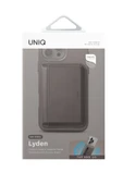 Standlı Magnetic Lyden DS Vegan Deri Kartlık Kimlik/Ehliyet/Kredi Kartı Taşıyıcı Cüzdan RFID Koruma  Flint Grey - 4