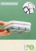 Mini Buz Kalıbı Silikon Buzluk 6 Bölmeli Kare Desenli Buz Küpü Gri BPA Free - 1