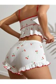 my cherie Kirazlı Mini Şort Atlet Yumuşak Pijama Takımı - 6