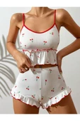 my cherie Kirazlı Mini Şort Atlet Yumuşak Pijama Takımı - 1