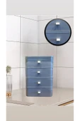 Gri 4 Katlı Çekmece Masa Üstü Organizer Makyaj Takı Kutusu Aksesuar Düzenleyici Toparlayıcı - 5