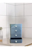 Gri 4 Katlı Çekmece Masa Üstü Organizer Makyaj Takı Kutusu Aksesuar Düzenleyici Toparlayıcı - 6