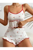 my cherie Kirazlı Mini Şort Atlet Yumuşak Pijama Takımı - 5