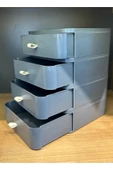 Gri 4 Katlı Çekmece Masa Üstü Organizer Makyaj Takı Kutusu Aksesuar Düzenleyici Toparlayıcı - 3