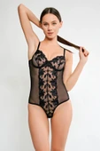 my cherie Tül Düpür Dantel Askılı Balenli Body - 2